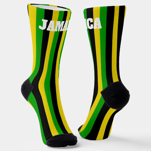jamaikanische Flaggenfarben gestrichen Socken (Gewinkelt)