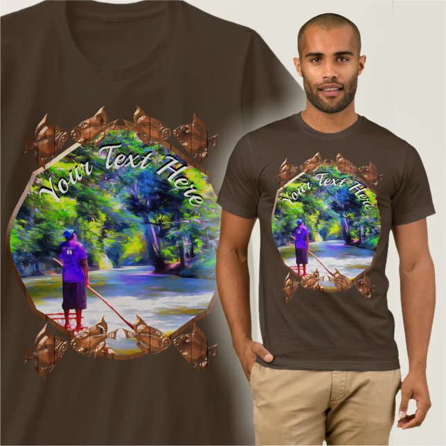 jamaikanische Flussfischerei Raft Ride J001 T-Shirt (Von Creator hochgeladen)