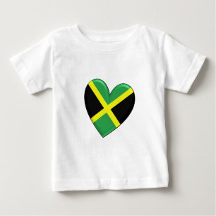 Jamaikanische Herz-Flagge Baby T-shirt