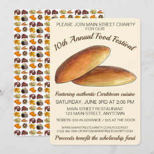 Jamaikanische Karibik Food Festival Bulla Cakes Einladung
