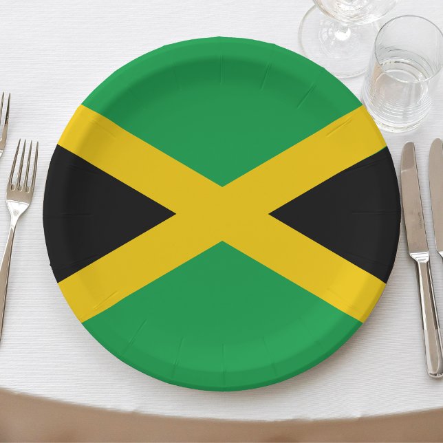 Jamaikanische Karibik-Jamaikanische Flagge Pappteller (jamaica jamaican flag paper plates)