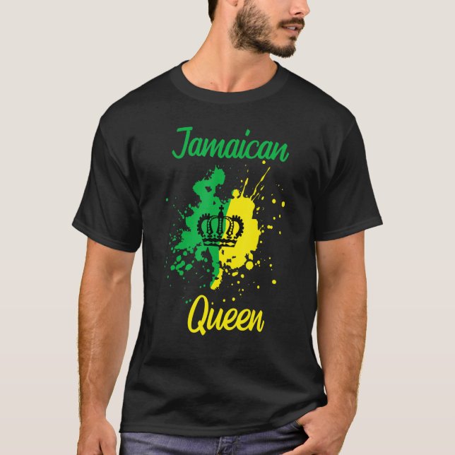 Jamaikanische Königin Proud Jamaica Frauen Vintag  T-Shirt (Vorderseite)