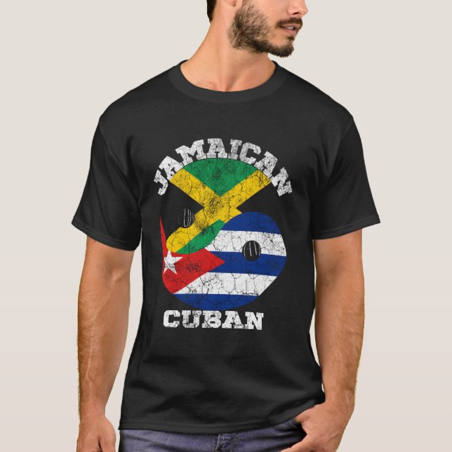 jamaikanische kubanische Flagge Kuba jamaikanische T-Shirt (Vorderseite)