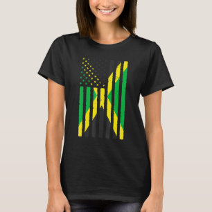 Jamaikanische Wurzeln USA-Flagge Erbe Halb Jamaika T-Shirt