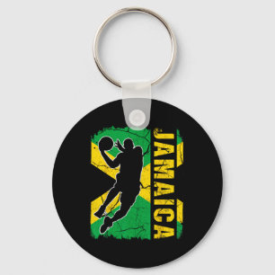 Jamaikanischer Bysketbyll Spieler Jamaica Flagge B Schlüsselanhänger