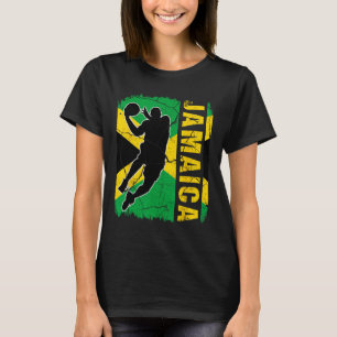 Jamaikanischer Bysketbyll Spieler Jamaica Flagge B T-Shirt