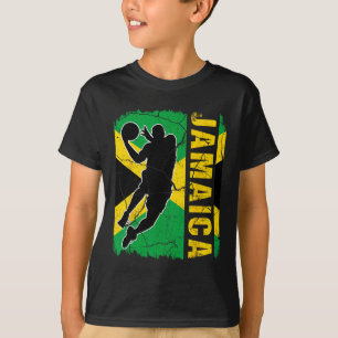 Jamaikanischer Bysketbyll Spieler Jamaica Flagge B T-Shirt