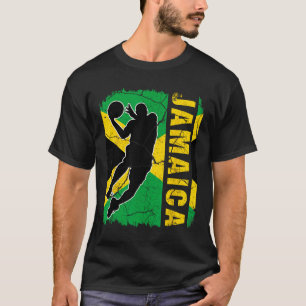 Jamaikanischer Bysketbyll Spieler Jamaica Flagge B T-Shirt