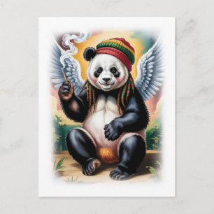 Jamaikanischer Engel-Panda macht Pause auf einem W Feiertagspostkarte