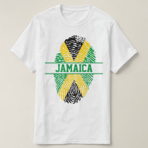 JAMAIKANISCHER FLAGGENFINGERDRUCK T-Shirt