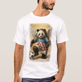 Jamaikanischer Panda-Fußballspieler auf einem T-Shirt