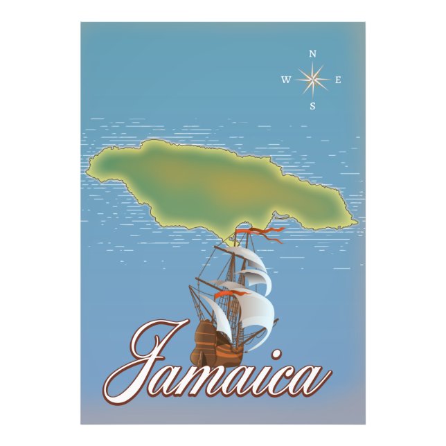 Jamaikanischer Reiseplan Fotodruck (Vorne)