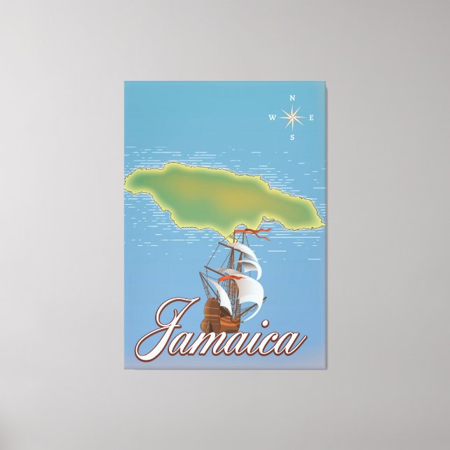 Jamaikanischer Reiseplan Leinwanddruck (Vorderseite)