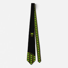 Jamaikanischer Spaß Monogram Neck Tie Krawatte