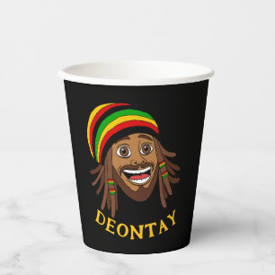 Jamaikanischer süßer Rasta-Mann personalisiert Pappbecher