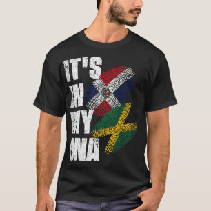jamaikanischer und dominikanischer Mix-DNA-Flaggen T-Shirt