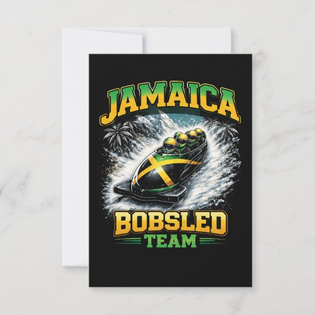 Jamaikanisches Bobteam Dankeskarte (Vorderseite)
