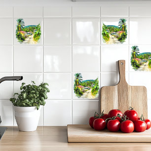 Jamaikanisches Dorf Fliese