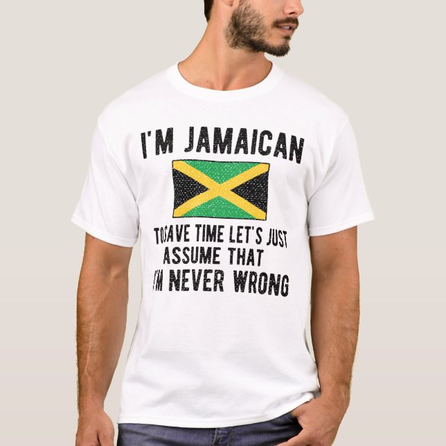 Jamaikanisches Erbe Jamaica Roots Jamaikanische Fl T-Shirt (Vorderseite)