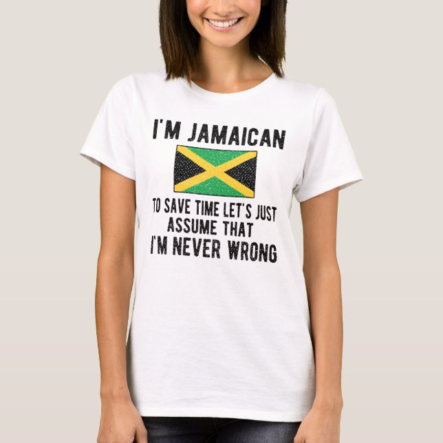 Jamaikanisches Erbe Jamaica Roots Jamaikanische Fl T-Shirt (Vorderseite)