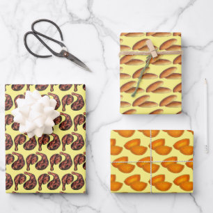 jamaikanisches Essen Jerk Chicken Bulla Cakes Beef Geschenkpapier Set