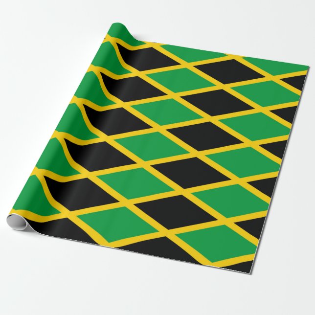 jamaikanisches Flag Wrapping Paper Geschenkpapier (Ungerollt)
