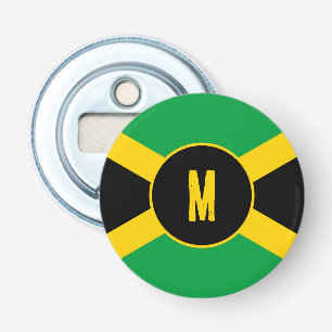 Jamaikanisches Flaggenmonogramm Flaschenöffner