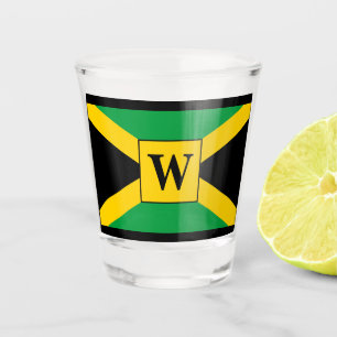 Jamaikanisches Flaggenmonogramm Schnapsglas