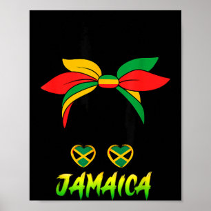 Jamaikanisches Mädchen Jamaika-Flagge Stolz Schwar Poster