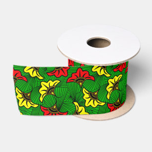 Jamaikanisches Rasta-afrikanisches Biloba-Blumenmu Satinband