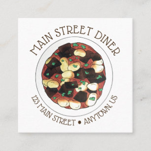 Jamaikanisches Restaurant Oxtail und Broad Beans S Quadratische Visitenkarte