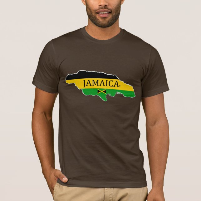 Jamaikas Map Designer Name-Brand-T - Shirt (Vorderseite)