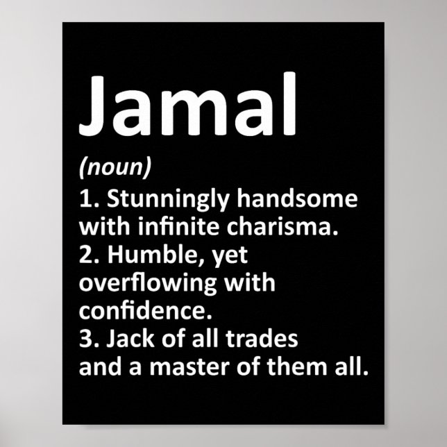 Jamal Definition Personalisiert Name Funny Birthda Poster (Vorne)