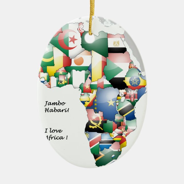 Jambo Habari Afrika ! I Liebe Afrika Keramik Ornament (Vorne)