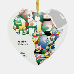 Jambo Habari Afrika ! I Liebe Afrika Keramikornament