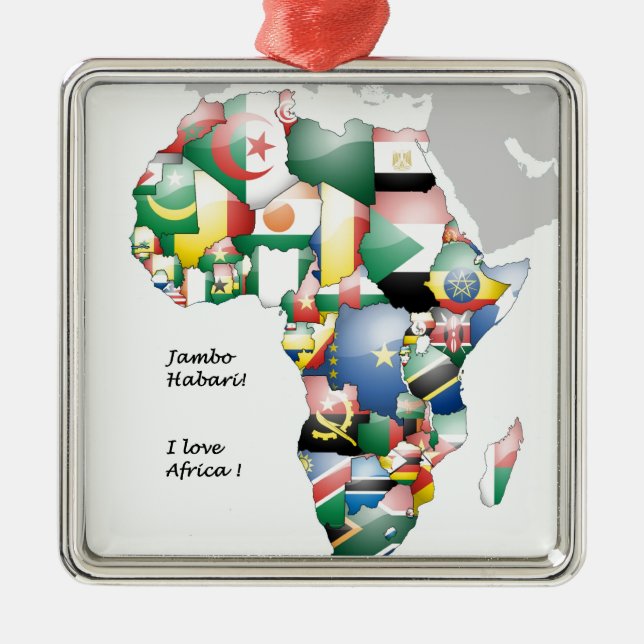 Jambo Habari Afrika ! I Liebe Afrika Ornament Aus Metall (Vorne)