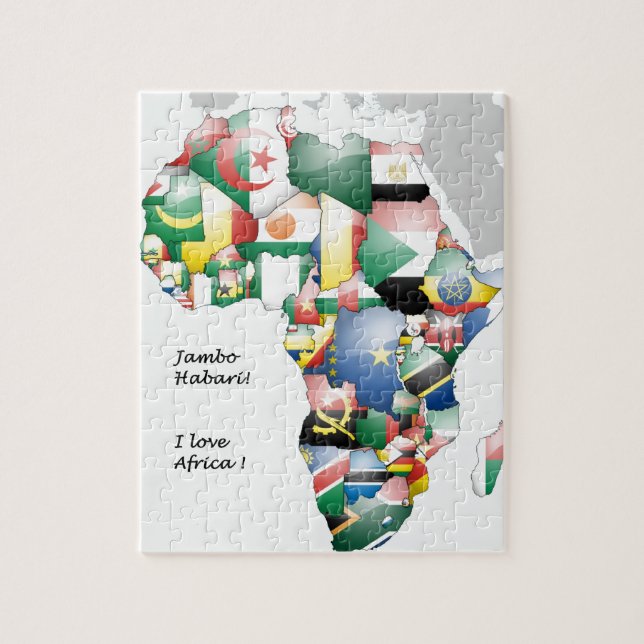 Jambo Habari Afrika ! I Liebe Afrika Puzzle (Vertikal)