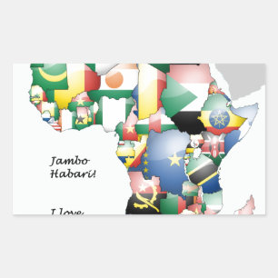 Jambo Habari Afrika ! I Liebe Afrika Rechteckiger Aufkleber