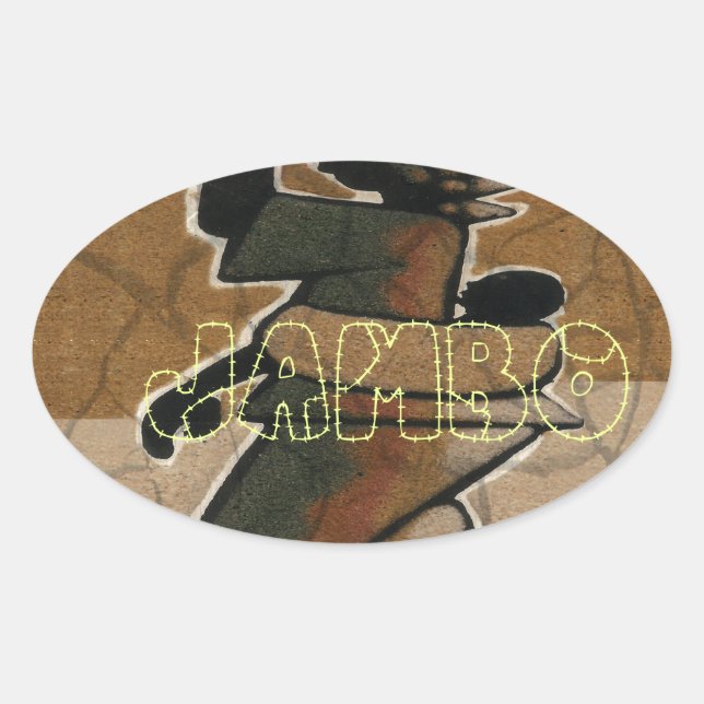 Jambo Habari Hakuna Matata. Ovaler Aufkleber (Vorderseite)