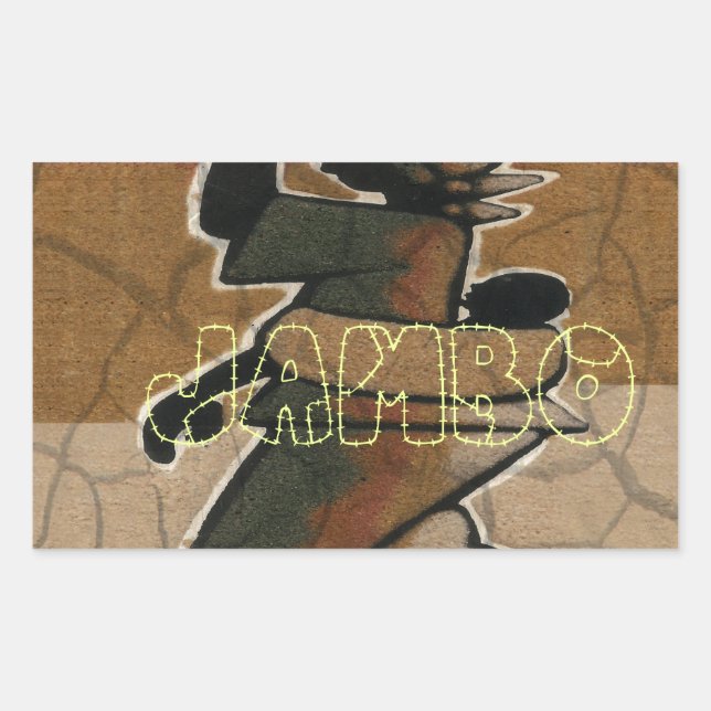 Jambo Habari Hakuna Matata. Rechteckiger Aufkleber (Vorderseite)