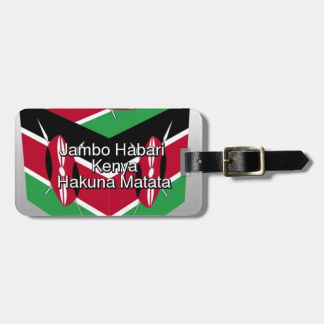 Jambo Habari! Kenya Hakuna Matata Gepäckanhänger (Vorderseite horizontal)