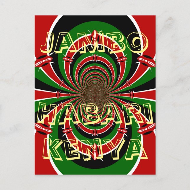 Jambo Habari! Kenya Hakuna Matata Swahili Gruß Postkarte (Vorderseite)