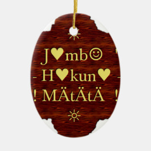 Jambo Hakuna Matata: African Art Print/Graphic Keramik Ornament
