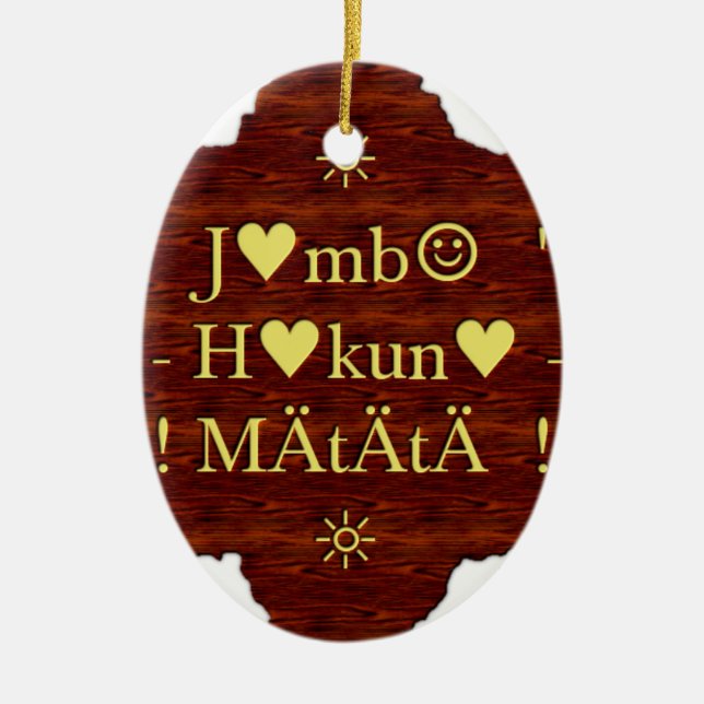 Jambo Hakuna Matata: African Art Print/Graphic Keramik Ornament (Vorne)