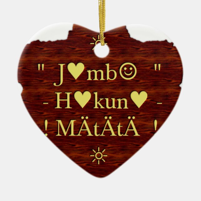Jambo Hakuna Matata: African Art Print/Graphic Keramikornament (Vorne)