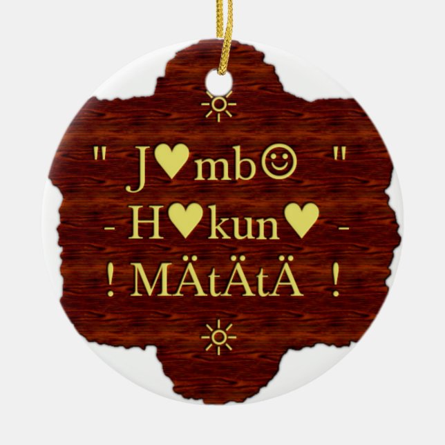 Jambo Hakuna Matata: African Art Print/Graphic Keramikornament (Vorne)