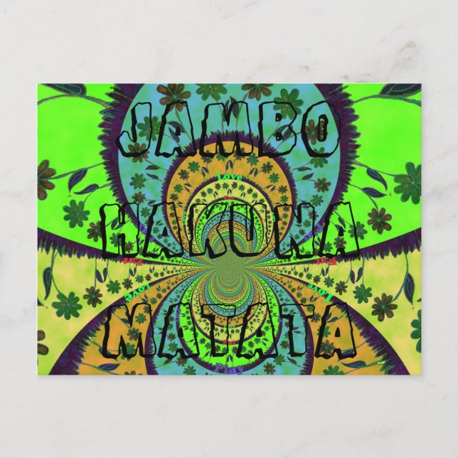 Jambo Hakuna Matata African Ethic Art Postcard Postkarte (Vorderseite)