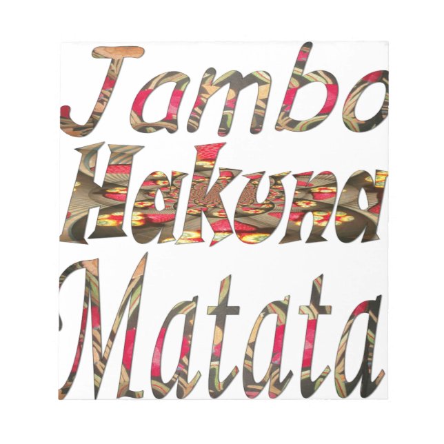 Jambo Hakuna Matata African Vintag Art Print Notizblock (Vorderseite)