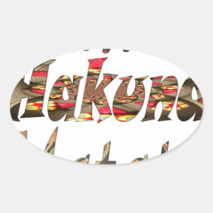 Jambo Hakuna Matata! Afrikanische Vintage Kunstdru Ovaler Aufkleber