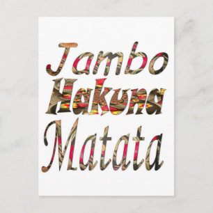 Jambo Hakuna Matata Afrikanischer Vintage-Kunstdru Postkarte